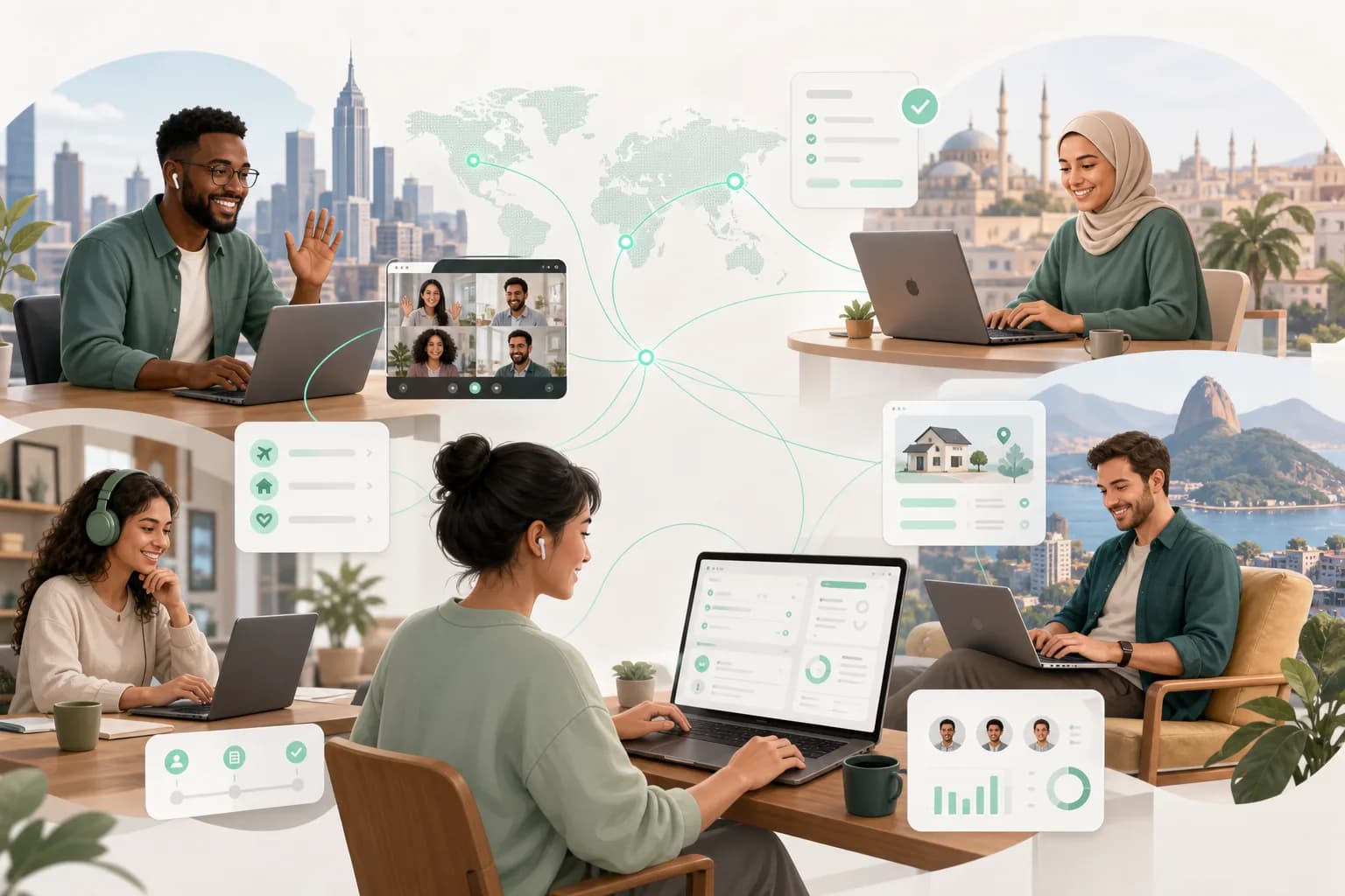 A distributed team working on SettlyAI.
