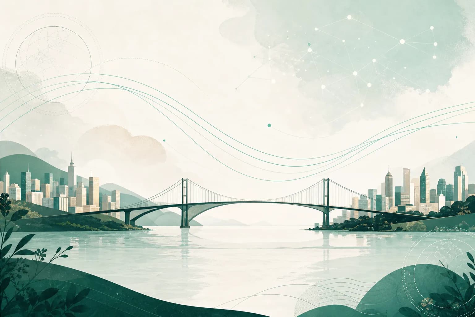 A bridge between two cities, representing the move from uncertainty to confidence.